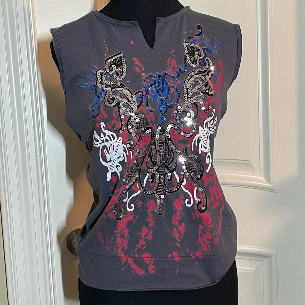 NWT Y2K Sequin Tank Top by Les Femme